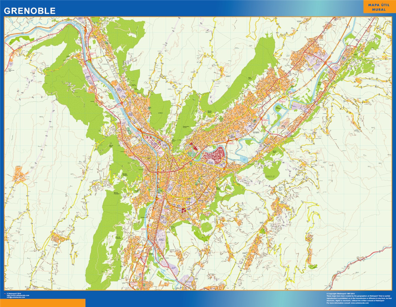 Mapa Grenoble en Francia
