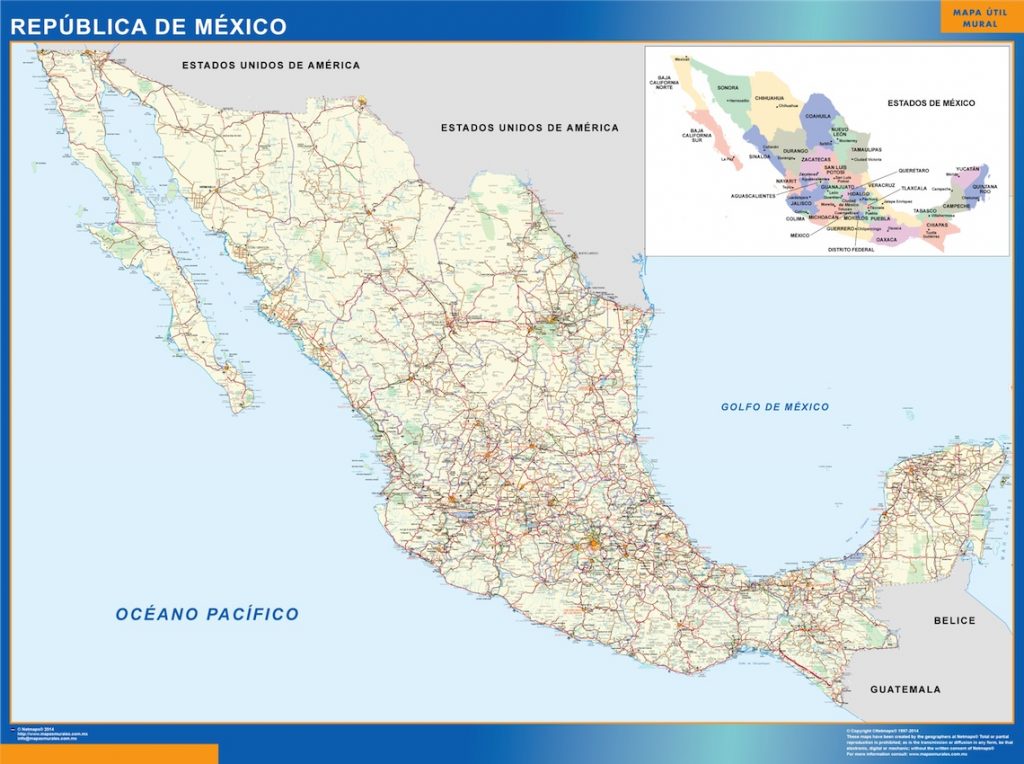 Mapas México | Mapas Gigantes para Mexico y el mundo de pared murales