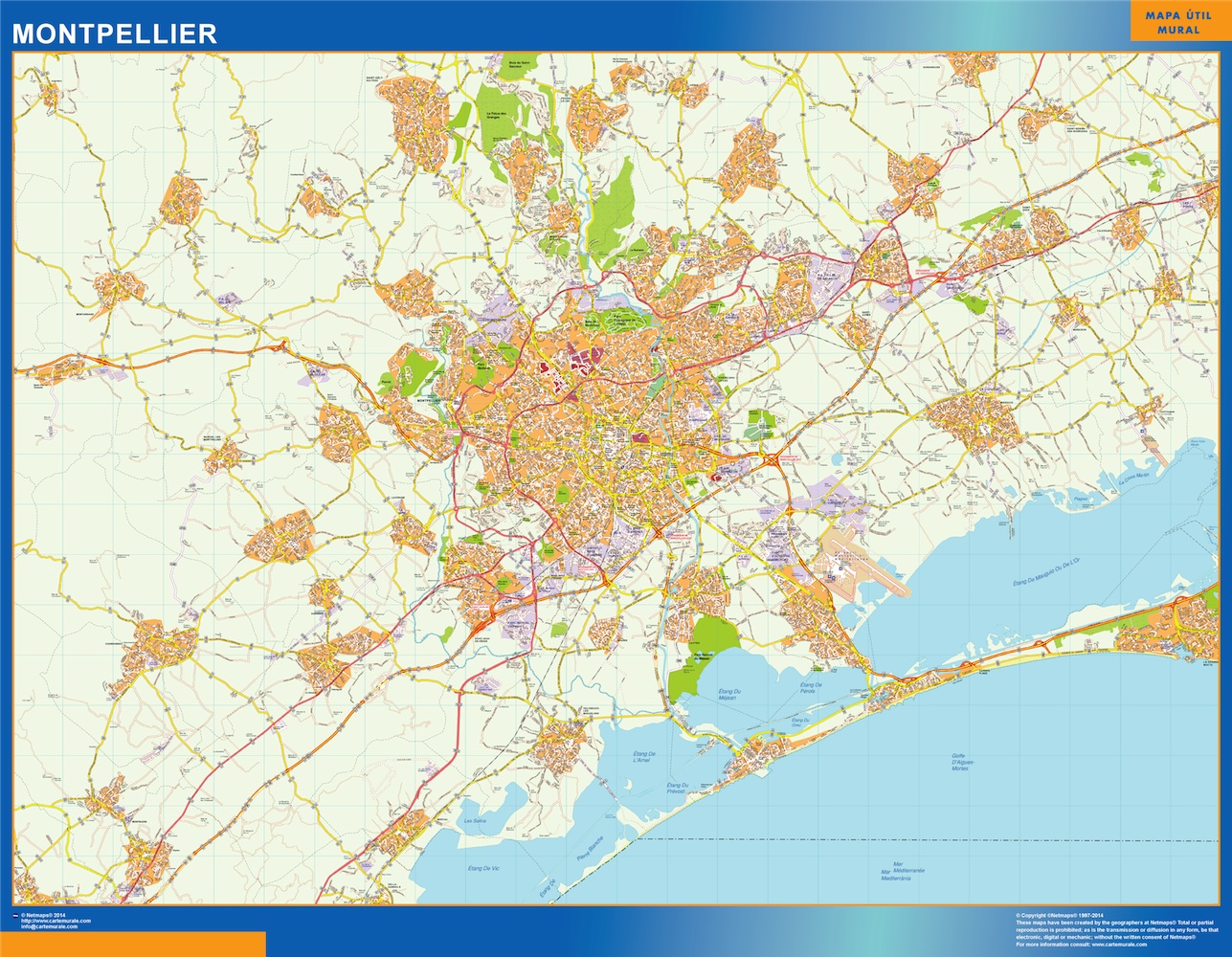 Mapa Montpellier en Francia