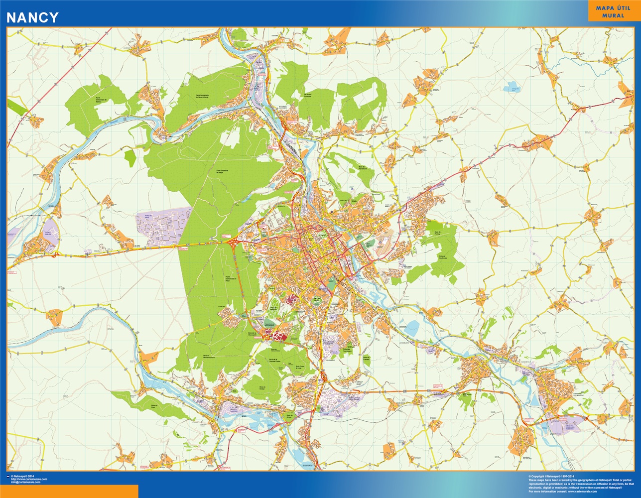 Mapa Nancy en Francia
