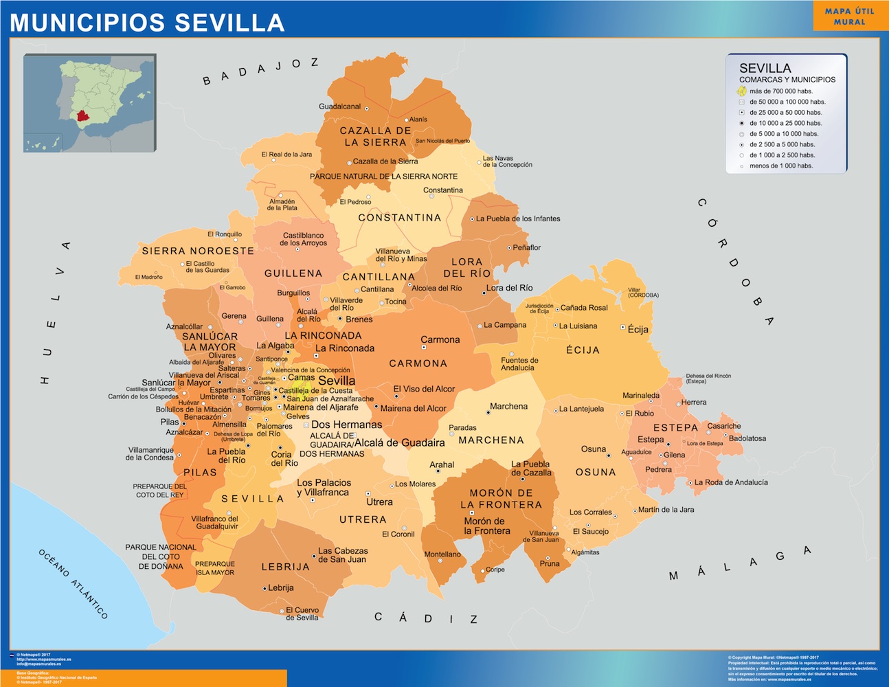 Mapa Sevilla por municipios
