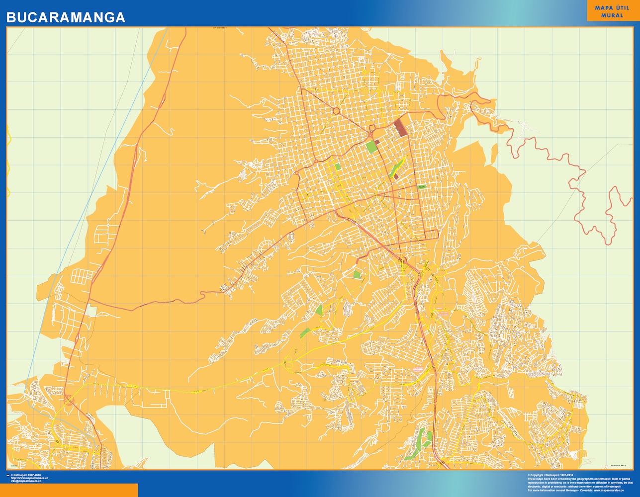 Mapa de Bucaramanga en Colombia gigante  Mapas Gigantes para Mexico y
